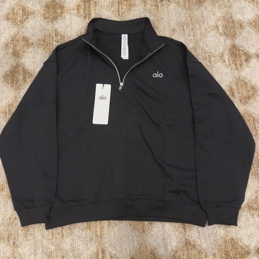 ALO Yoga Men's Charcoal Zip-Up Sweater